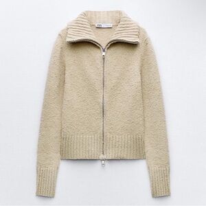 Zara Boucle Knit Cardigan